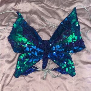 Silky butterfly tie up top